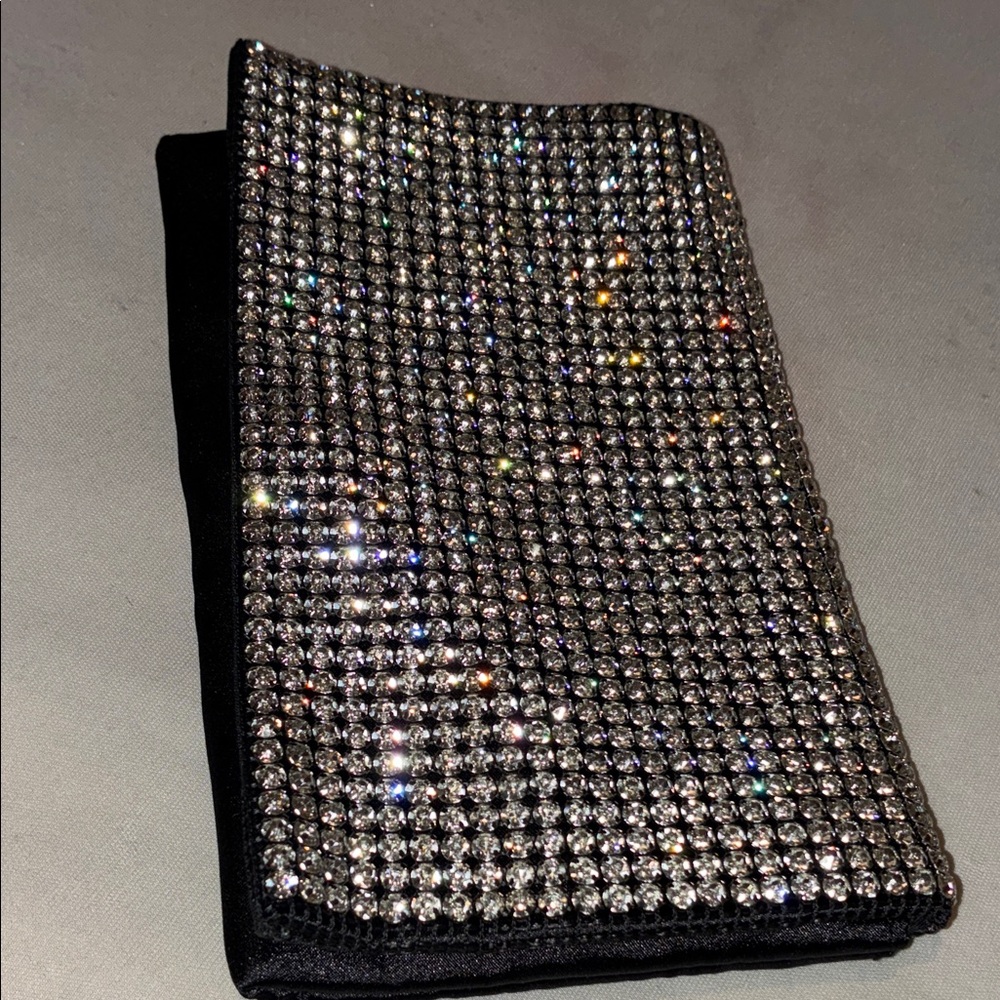 Zara Black and Silver Rhinestone Clutch